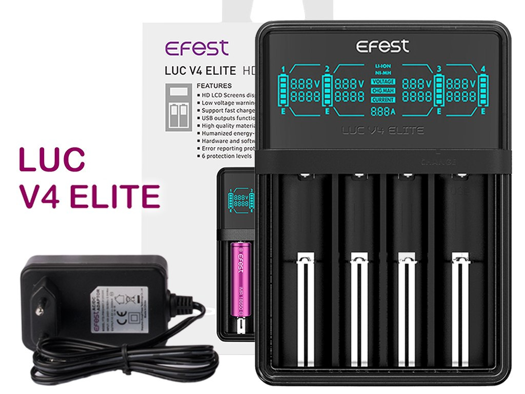 Efest LUC V4 Elite ładowarka Li-ion i Ni-MH Efest LUC V4 Elite ładowarka Li-ion i Ni-MH