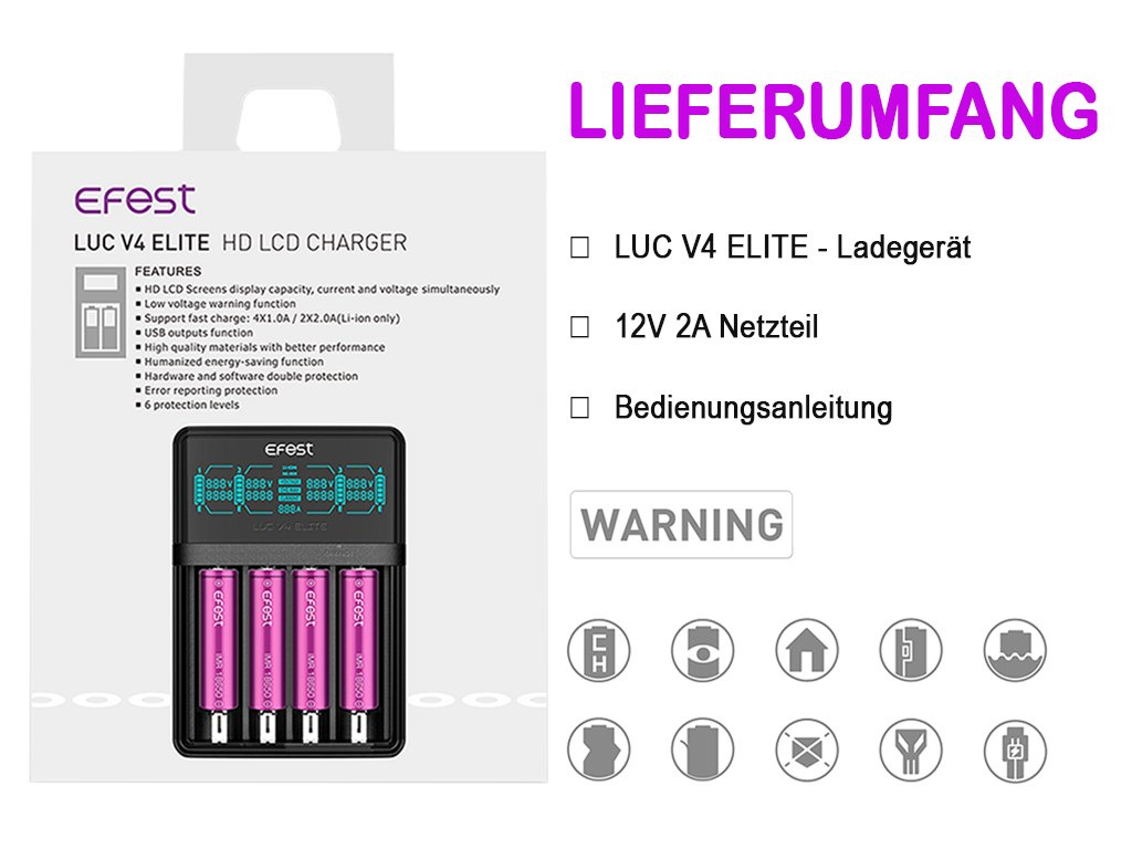 Efest LUC V4 Elite ładowarka Li-ion i Ni-MH Efest LUC V4 Elite ładowarka Li-ion i Ni-MH
