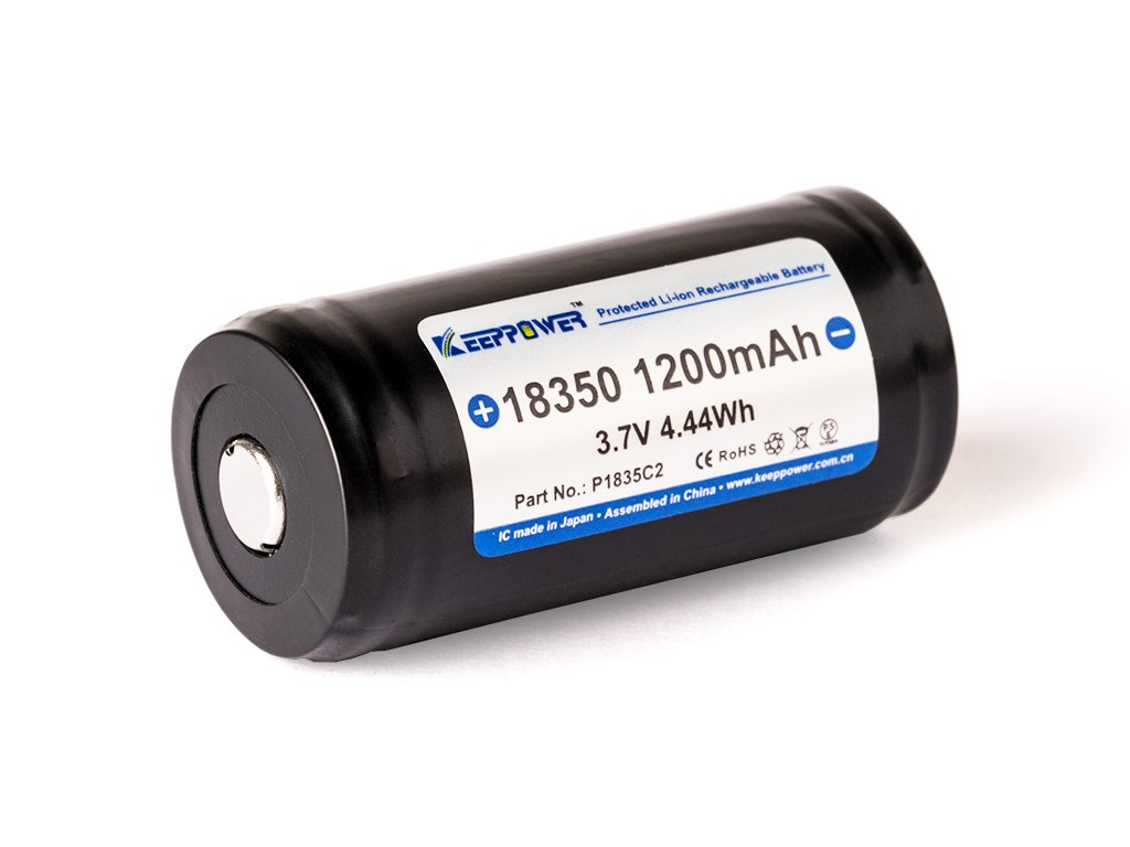 Keeppower 18350 - 1200 mAh, 3,6V - 3,7V akumulator litowo-jonowy zabezpieczony Keeppower 18350 - 1200 mAh, 3,6V - 3,7V akumulator litowo-jonowy zabezpieczony