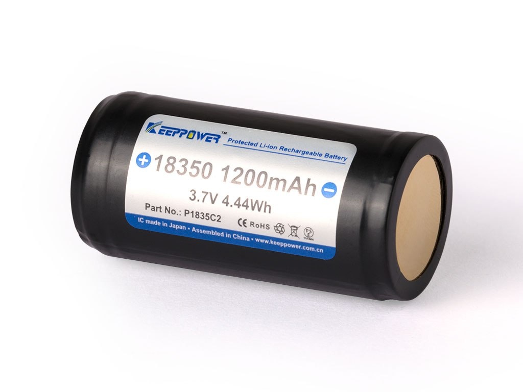 Keeppower 18350 - 1200 mAh, 3,6V - 3,7V akumulator litowo-jonowy zabezpieczony Keeppower 18350 - 1200 mAh, 3,6V - 3,7V akumulator litowo-jonowy zabezpieczony