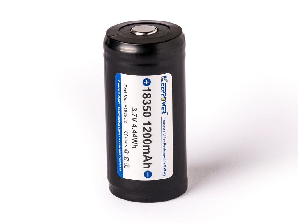 Keeppower 18350 - 1200 mAh, 3,6V - 3,7V akumulator litowo-jonowy zabezpieczony Keeppower 18350 - 1200 mAh, 3,6V - 3,7V akumulator litowo-jonowy zabezpieczony