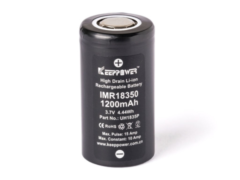 Keeppower IMR18350 - 1200 mAh 10 A (15 A), akumulator Li-Ion 3,6 V - 3,7 V