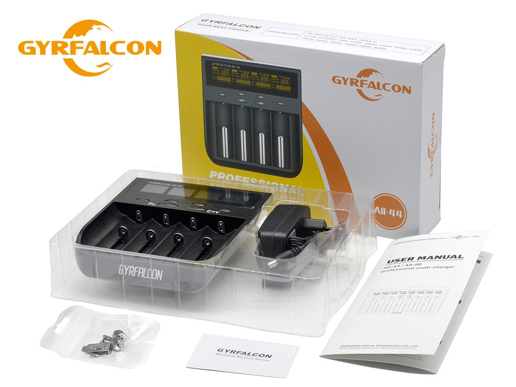 Gyrfalcon All-44 4-komorowa ładowarka Li-ion , LiFePo4 , Ni-MH Gyrfalcon All-44 4-komorowa ładowarka Li-ion , LiFePo4 , Ni-MH