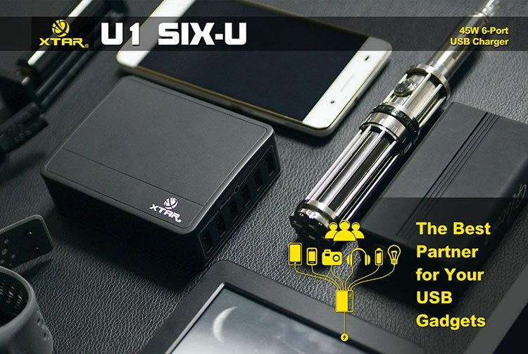 Zasilacz Ładowarka sieciowa USB Xtar U1 6 portowa Zasilacz Ładowarka sieciowa USB Xtar U1 6 portowa