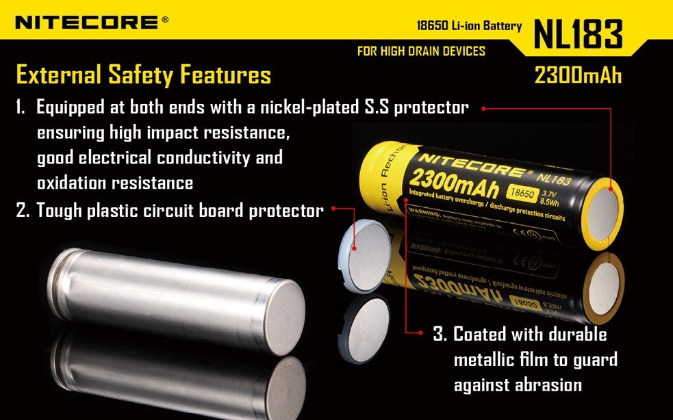 Nitecore 18650 - 2300mAh ,37V - NL 1823 Nitecore 18650 - 2300mAh ,37V - NL 1823