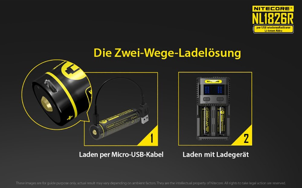 Nitecore 18650 - 2600mAh 3,6V - 3,7V NL1826R Li-ion z micro USB Nitecore 18650 - 2600mAh 3,6V - 3,7V NL1826R Li-ion z micro USB