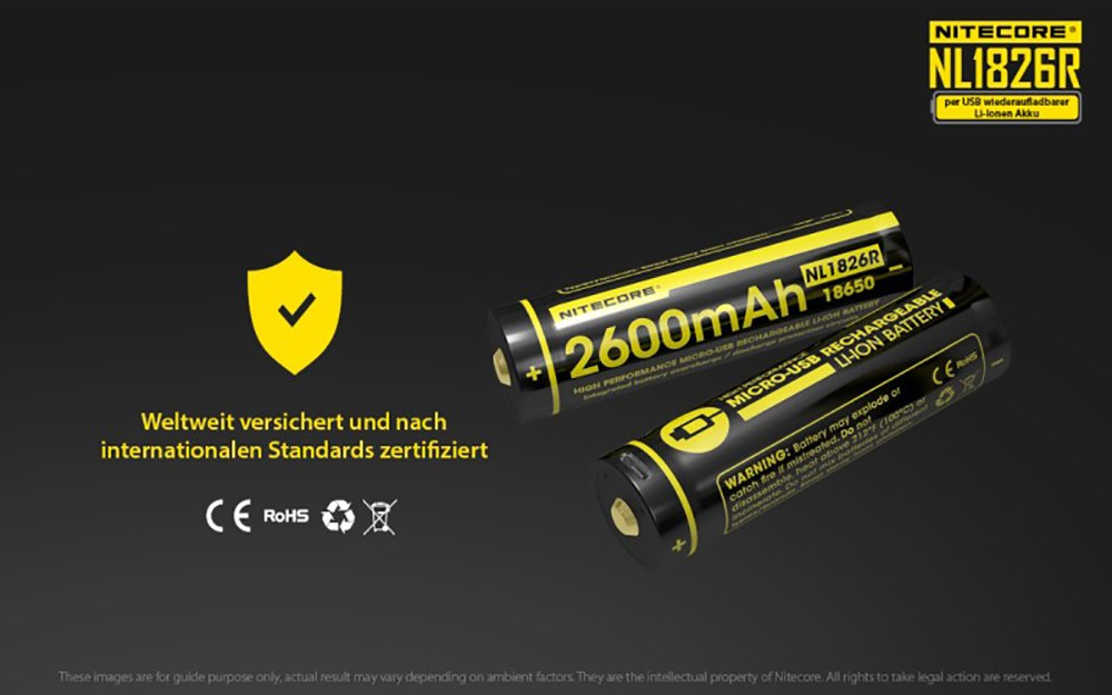 Nitecore 18650 - 2600mAh 3,6V - 3,7V NL1826R Li-ion z micro USB Nitecore 18650 - 2600mAh 3,6V - 3,7V NL1826R Li-ion z micro USB