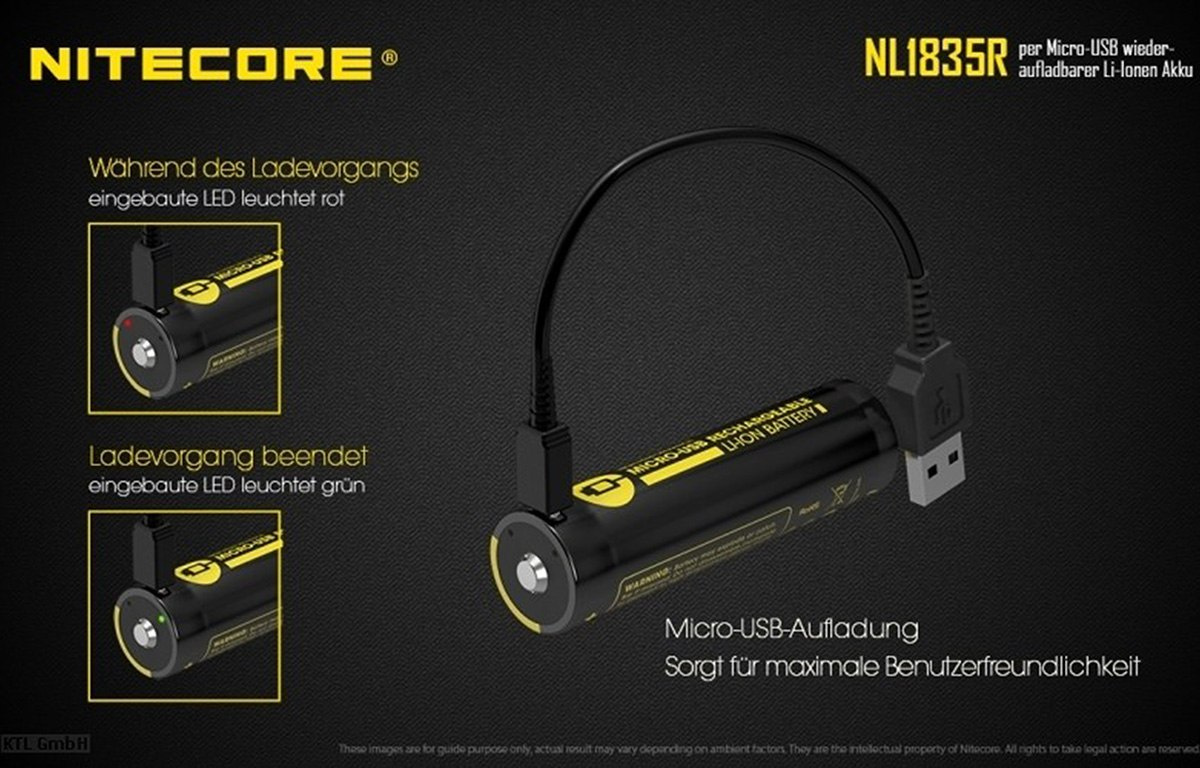 Nitecore 18650 - 3500mAh 3,6V - 3,7V NL1835R z micro USB Nitecore 18650 - 3500mAh 3,6V - 3,7V NL1835R z micro USB