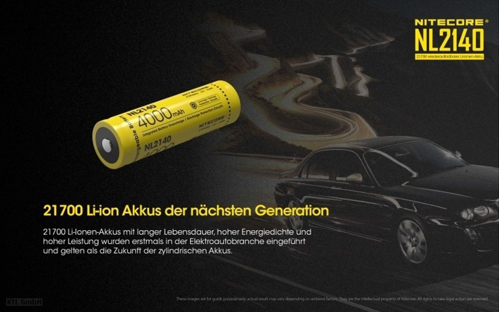 Nitecore 21700 - 4000mAh 3,6V - 3,7V NL2140 Li-ion Nitecore 21700 - 4000mAh 3,6V - 3,7V NL2140 Li-ion