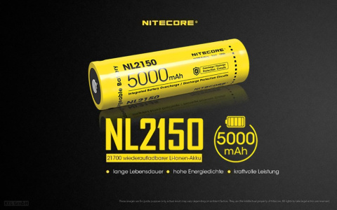 Nitecore Akumulator 21700 - 5000mAh 3,6V - 3,7V NL2150 Li-ion Nitecore Akumulator 21700 - 5000mAh 3,6V - 3,7V NL2150 Li-ion