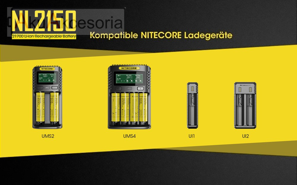 Nitecore 21700 - 5000mAh 3,6V - 3,7V NL2150 Li-ion