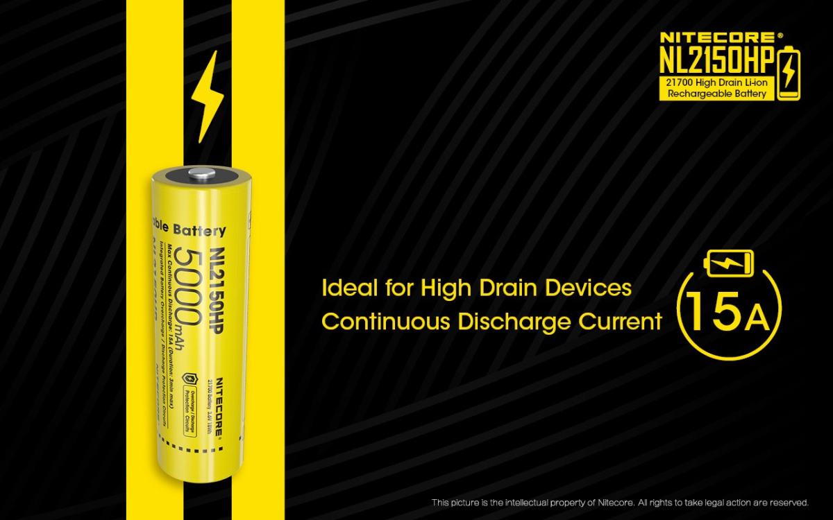 Nitecore 21700 - 5000mAh 3,6V - 3,7V NL2150HP Li-ion Nitecore 21700 - 5000mAh 3,6V - 3,7V NL2150HP Li-ion