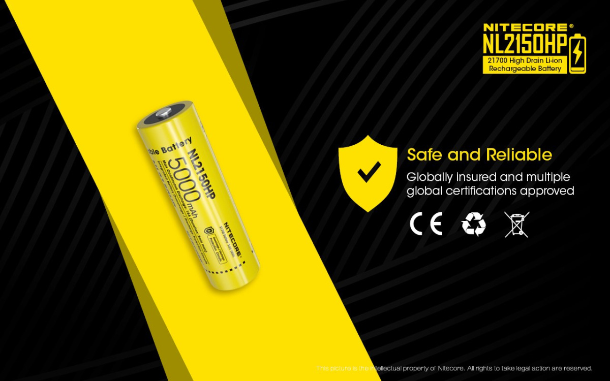 Nitecore 21700 - 5000mAh 3,6V - 3,7V NL2150HP Li-ion Nitecore 21700 - 5000mAh 3,6V - 3,7V NL2150HP Li-ion