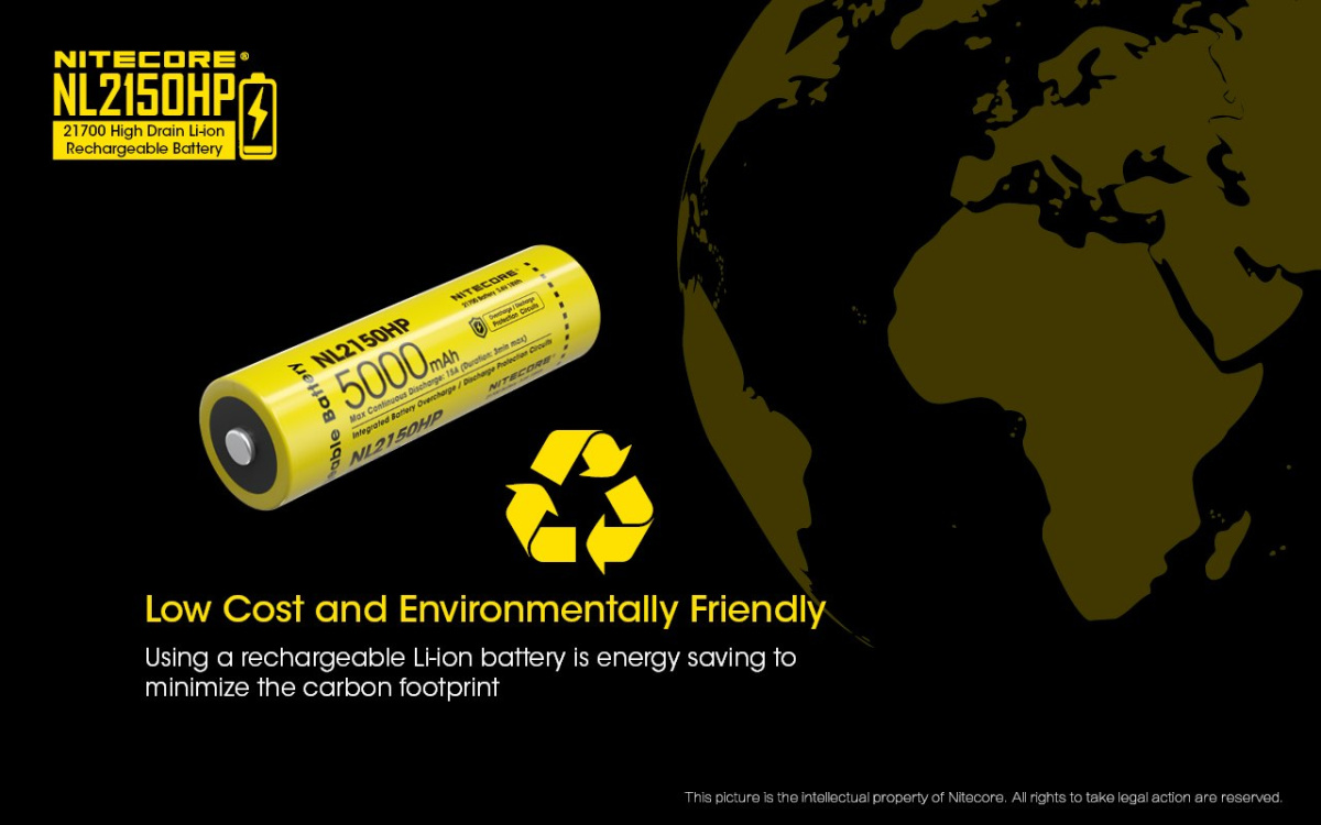 Nitecore 21700 - 5000mAh 3,6V - 3,7V NL2150HP Li-ion Nitecore 21700 - 5000mAh 3,6V - 3,7V NL2150HP Li-ion