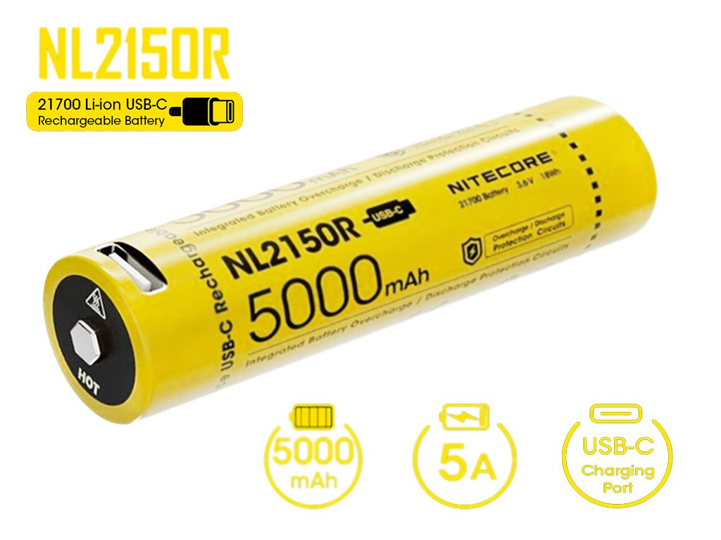 Nitecore 21700 - 5000mAh 3,6V- 3,7V NL2150R z micro USB Nitecore 21700 - 5000mAh 3,6V- 3,7V NL2150R z micro USB