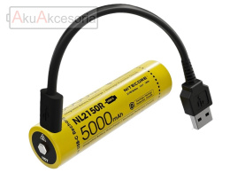 Nitecore 21700 - 5000mAh 3,6V- 3,7V NL2150R z micro USB