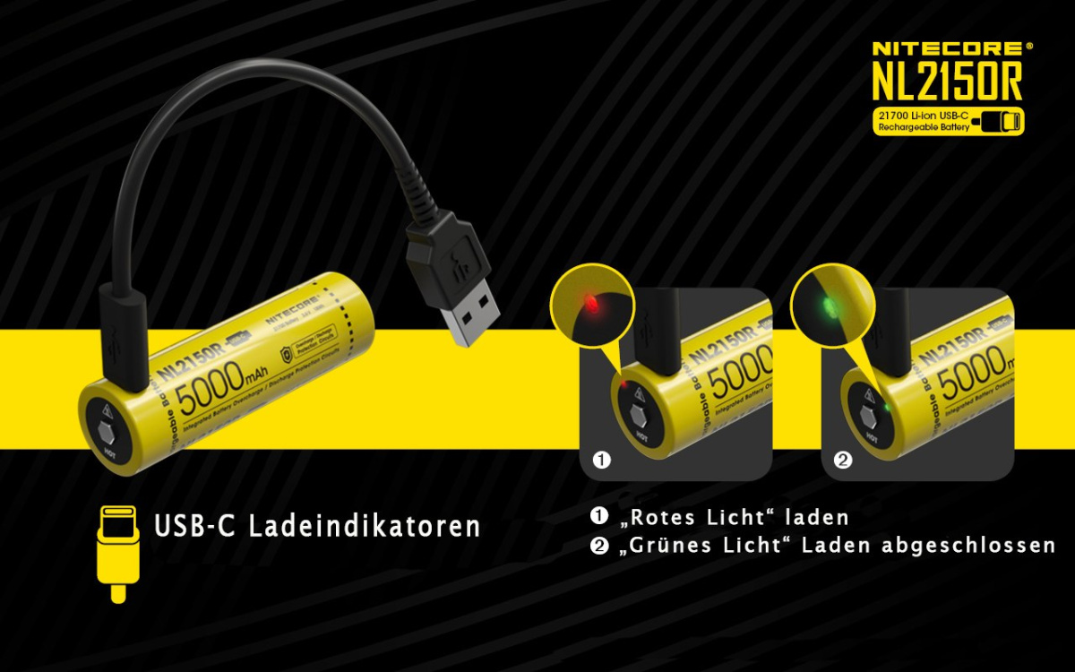 Nitecore 21700 - 5000mAh 3,6V- 3,7V NL2150R z micro USB Nitecore 21700 - 5000mAh 3,6V- 3,7V NL2150R z micro USB