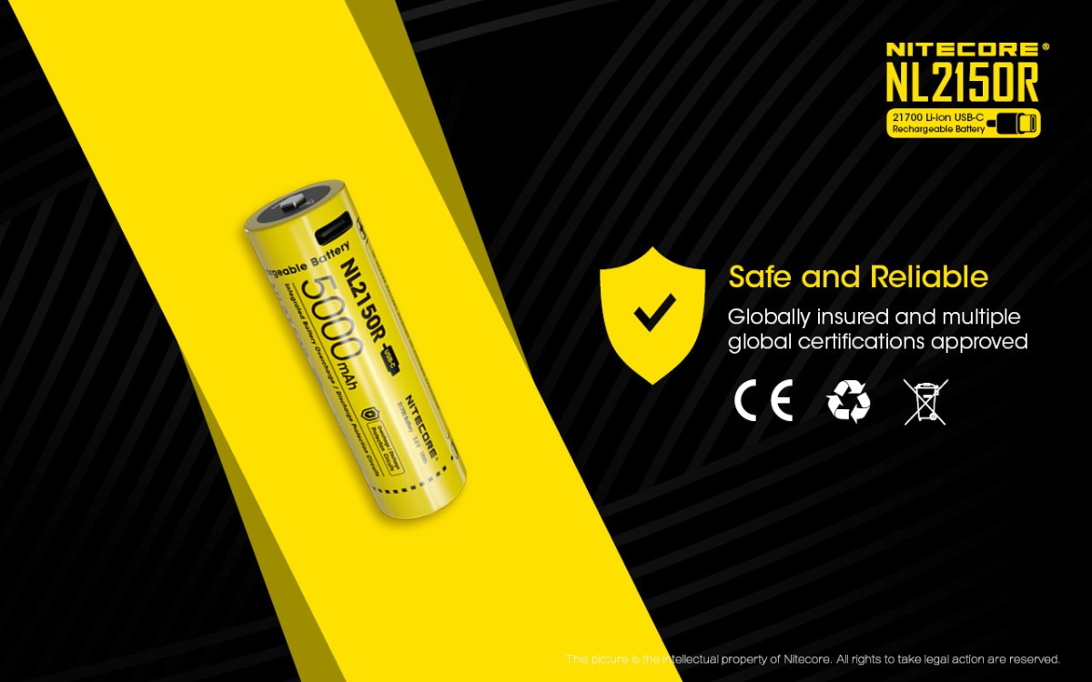 Nitecore 21700 - 5000mAh 3,6V- 3,7V NL2150R z micro USB Nitecore 21700 - 5000mAh 3,6V- 3,7V NL2150R z micro USB