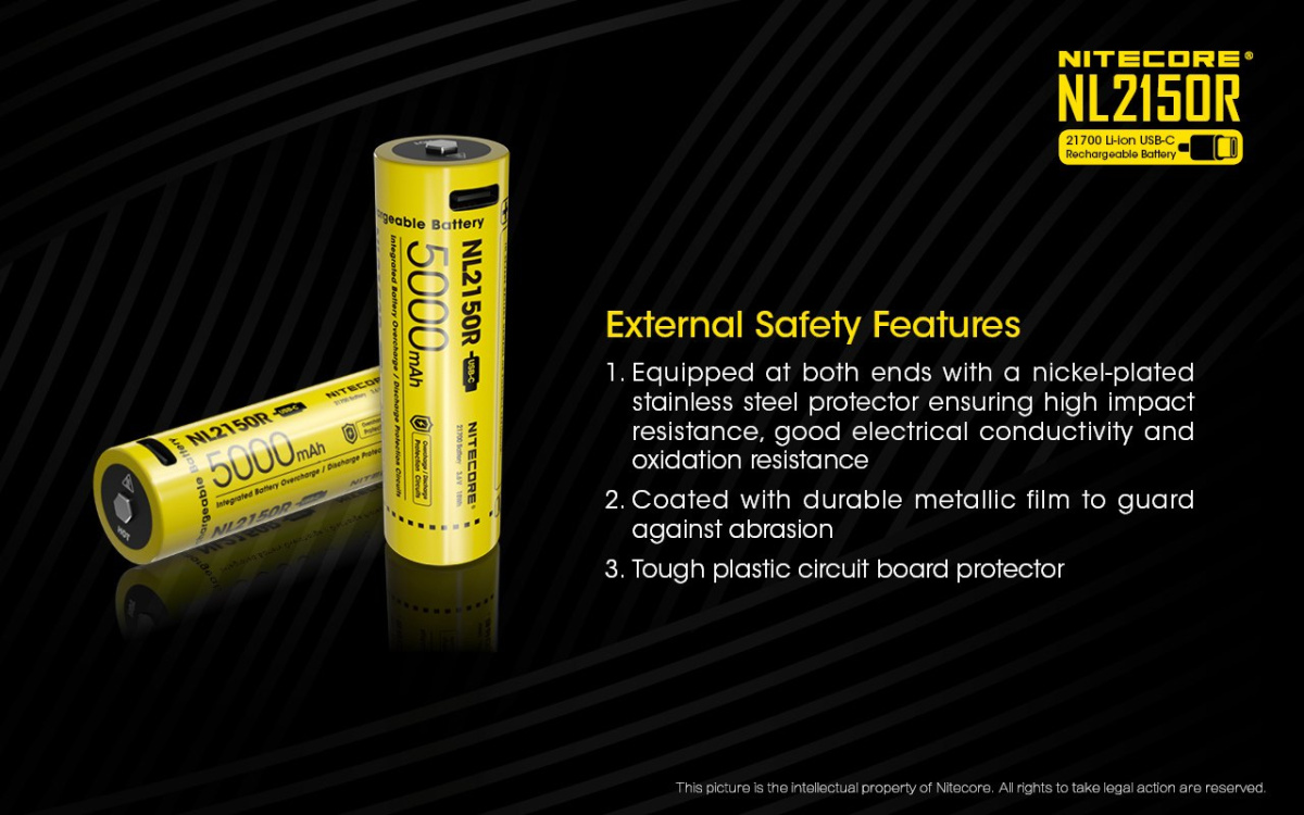 Nitecore 21700 - 5000mAh 3,6V- 3,7V NL2150R z micro USB Nitecore 21700 - 5000mAh 3,6V- 3,7V NL2150R z micro USB