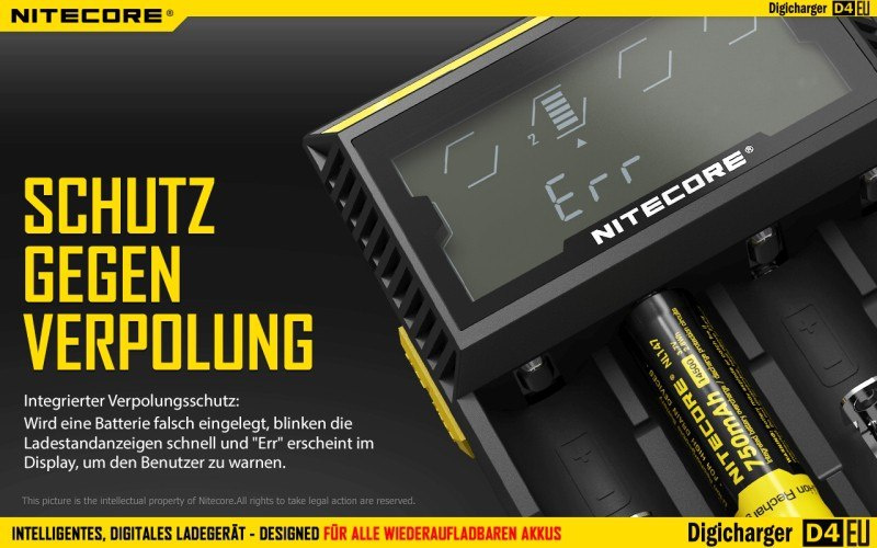 Nitecore D4 EU - inteligentna ładowarka do akumulatorów Li-ion, Ni-MH, Ni-CD, LiFePo4 Nitecore D4 EU - inteligentna ładowarka do akumulatorów Li-ion, Ni-MH, Ni-CD, LiFePo4