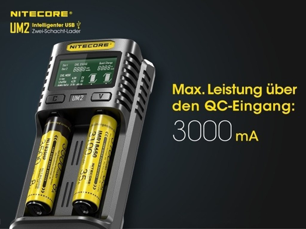Nitecore UM2 ładowarka do akumulatorów Li-ion, LiFePo4, Ni-MH,Ni-CD Nitecore UM2 ładowarka do akumulatorów Li-ion, LiFePo4, Ni-MH,Ni-CD