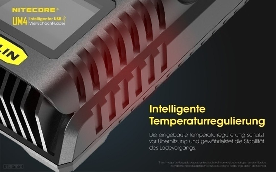Nitecore UM4 - inteligentna ładowarka do akumulatorów Li-Ion, LiFePo4, Ni-MH, Ni-CD Nitecore UM4 - inteligentna ładowarka do akumulatorów Li-Ion, LiFePo4, Ni-MH, Ni-CD
