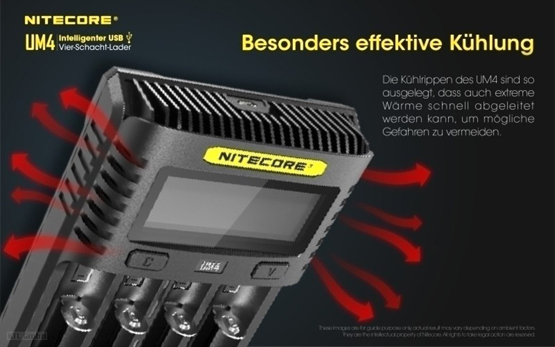 Nitecore UM4 - inteligentna ładowarka do akumulatorów Li-Ion, LiFePo4, Ni-MH, Ni-CD Nitecore UM4 - inteligentna ładowarka do akumulatorów Li-Ion, LiFePo4, Ni-MH, Ni-CD