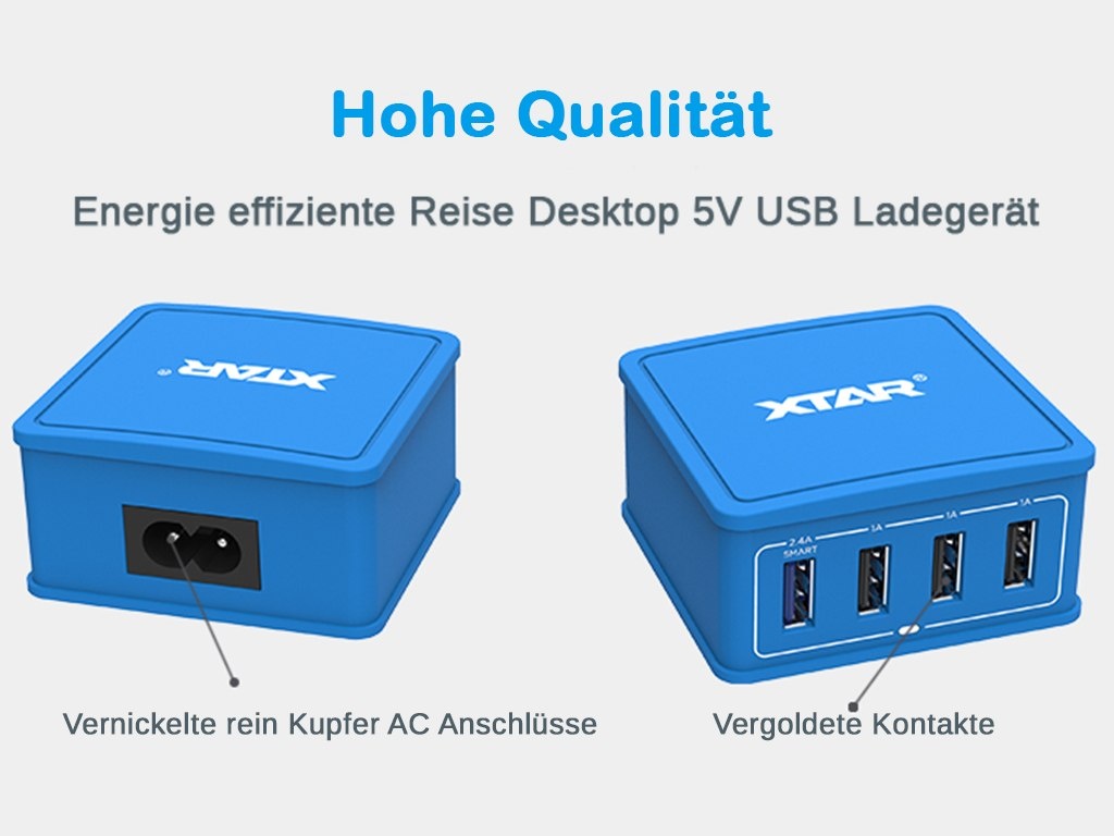 Sieciowa ładowarka Xtar 4U 4x USB 5,4A 27W Sieciowa ładowarka Xtar 4U 4x USB 5,4A 27W