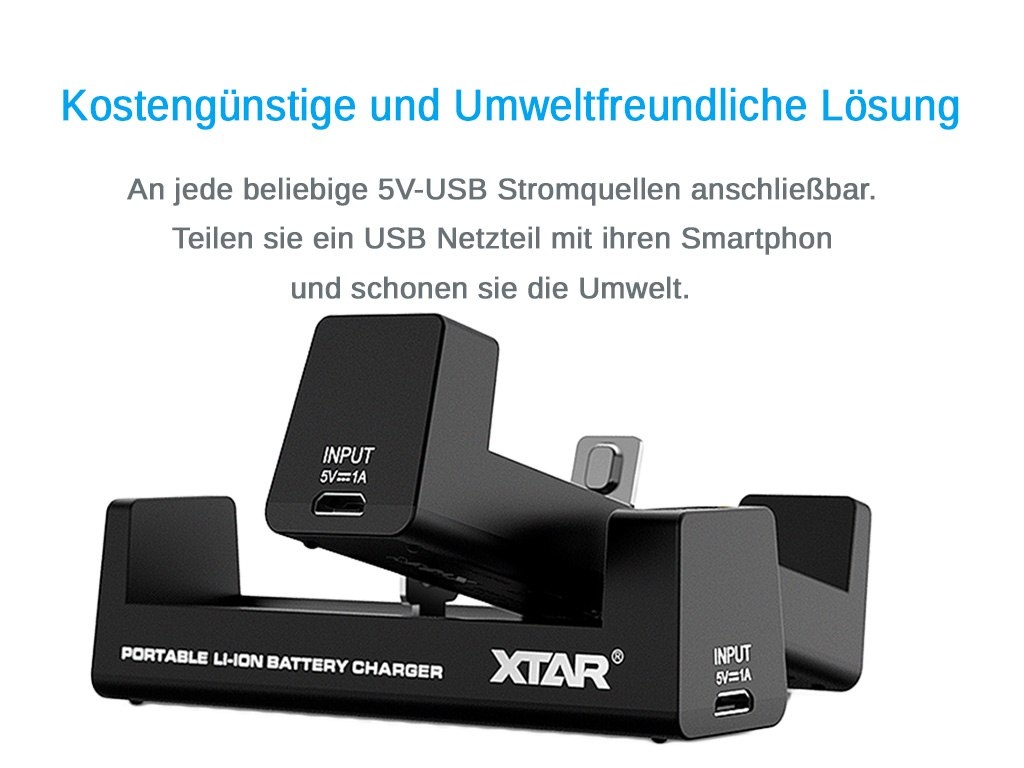 Xtar MC1S - Ładowarka do akumulatorów litowo-jonowych wraz z kablem USB Xtar MC1S - Ładowarka do akumulatorów litowo-jonowych wraz z kablem USB