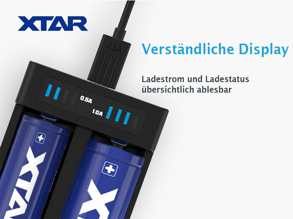 Xtar MC2 Plus - 2-kanałowa ładowarka USB Xtar MC2 Plus - 2-kanałowa ładowarka USB