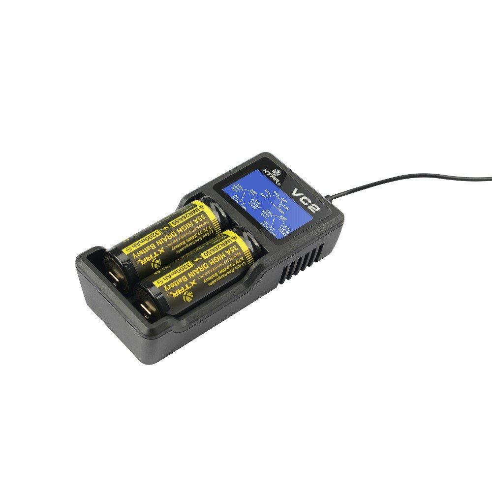 Xtar VC2 - Ładowarka do akumulatorów litowo-jonowych wraz z kablem USB Xtar VC2 - Ładowarka do akumulatorów litowo-jonowych wraz z kablem USB