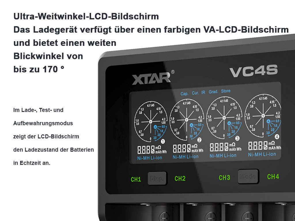 Xtar VC4S ładowarka do akumulatorów Li-ion i Ni-MH Xtar VC4S ładowarka do akumulatorów Li-ion i Ni-MH