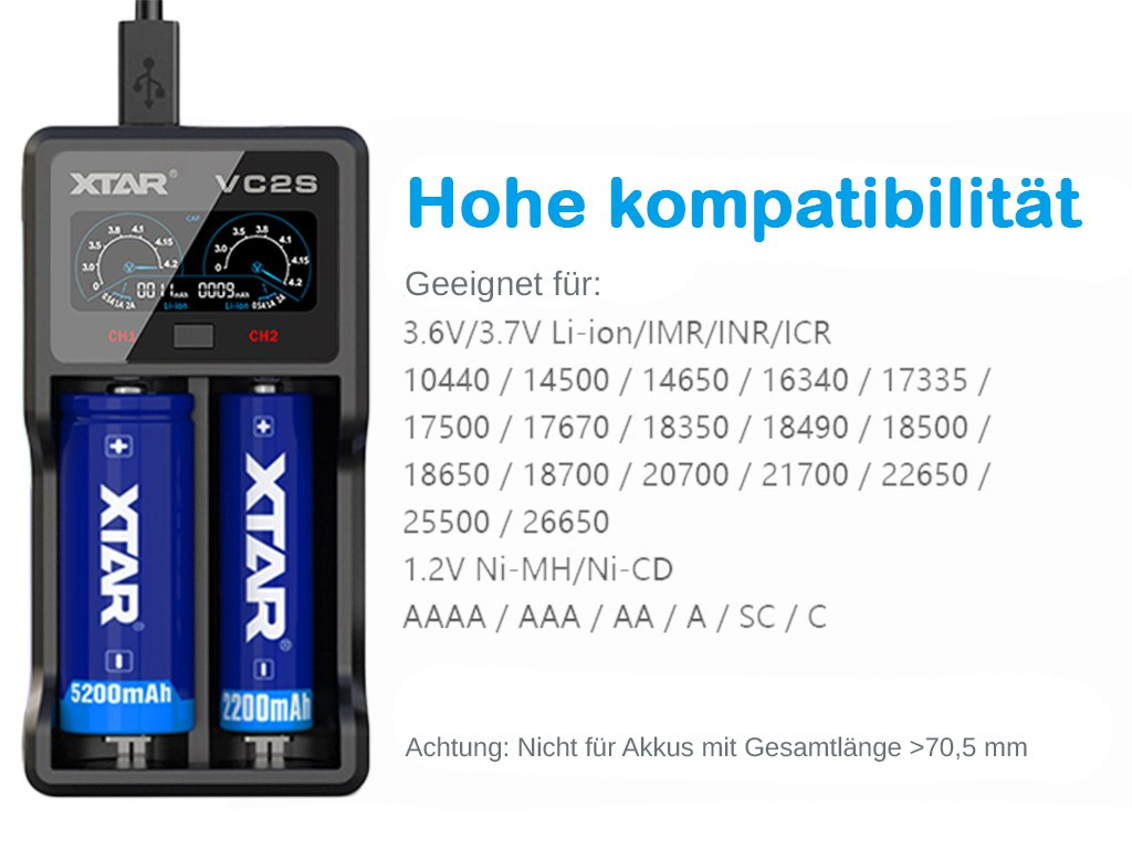 Xtart VC2S Ładowarka do akumulatorów Li-ion i Ni-MH Xtart VC2S Ładowarka do akumulatorów Li-ion i Ni-MH