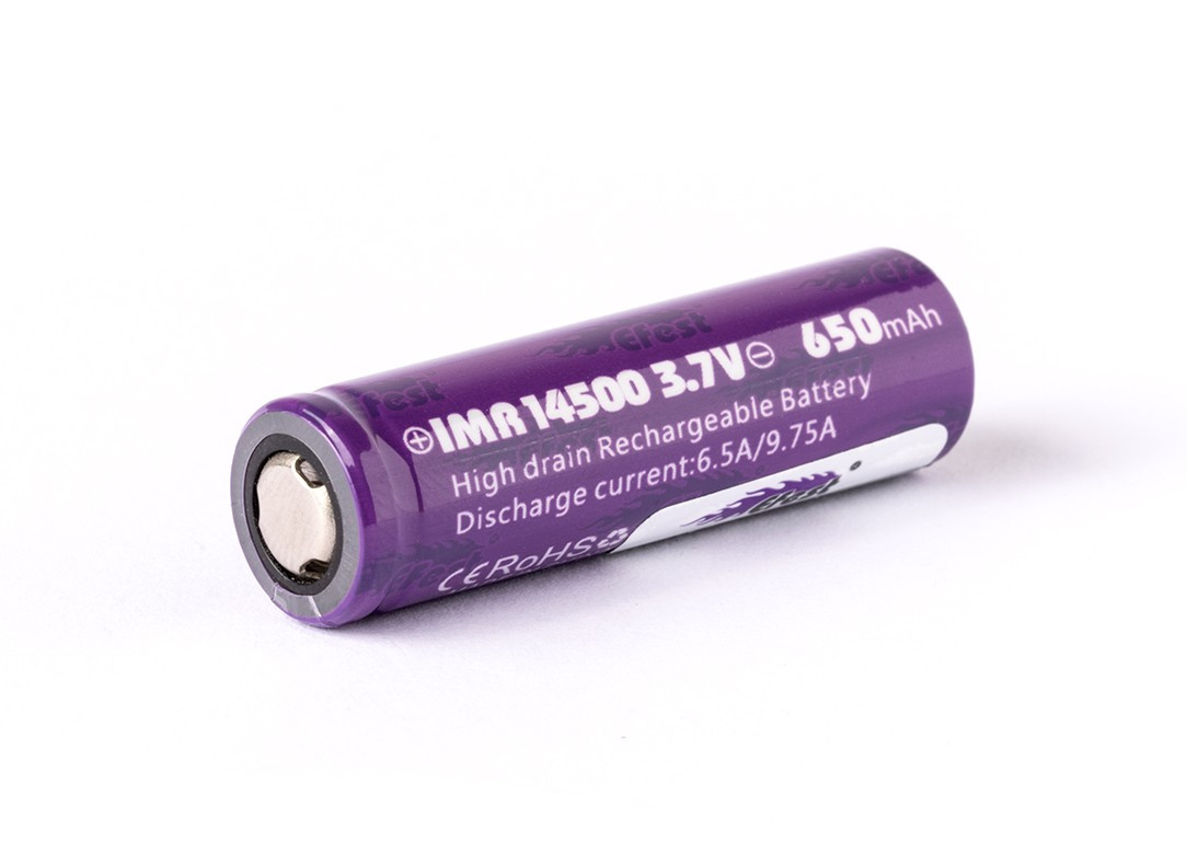 Efest IMR 14500 3,6V- 3,7V Li-ion 6,5A/9,7A (wysokoprądowy) Efest IMR 14500 3,6V- 3,7V Li-ion 6,5A/9,7A (wysokoprądowy)