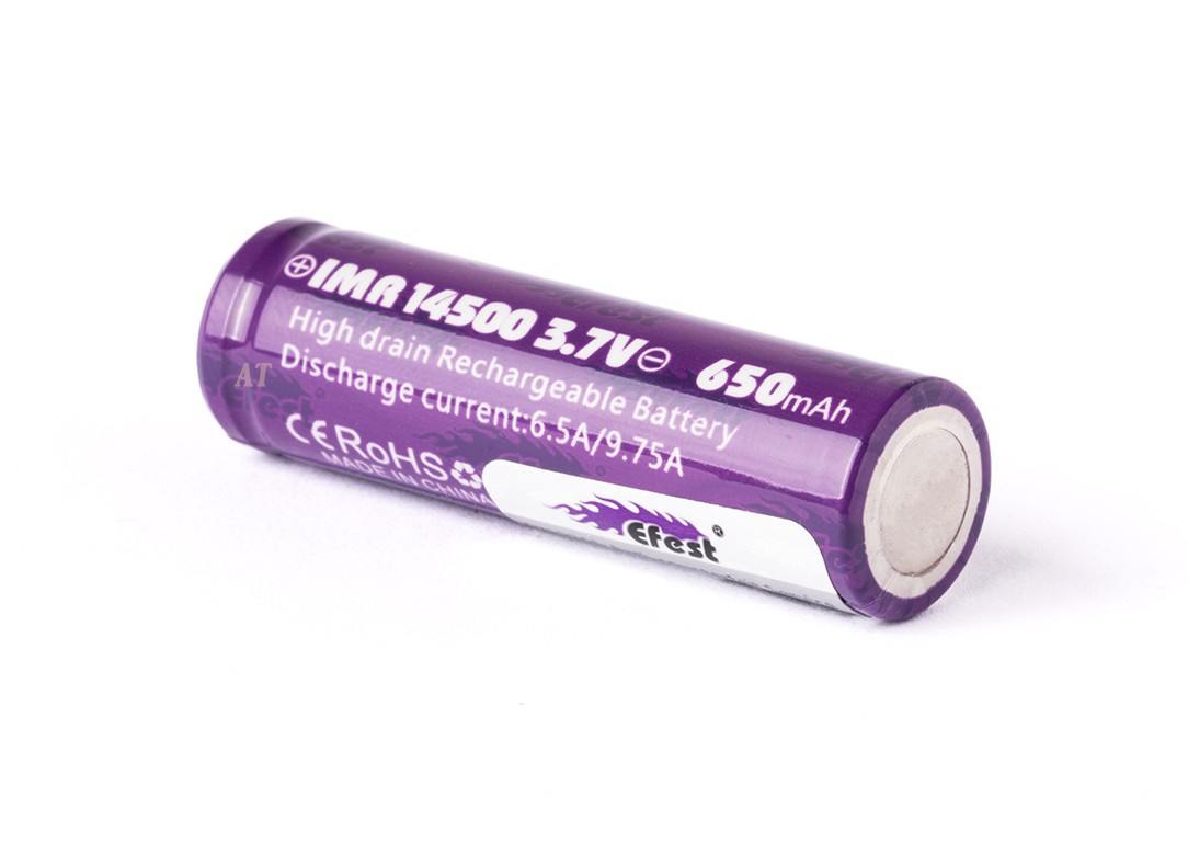 Efest IMR 14500 3,6V- 3,7V Li-ion 6,5A/9,7A (wysokoprądowy) Efest IMR 14500 3,6V- 3,7V Li-ion 6,5A/9,7A (wysokoprądowy)