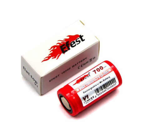 Efest IMR 16340 V1 - 700mAh 3,7V Li-ion (płaski biegun dodatni)