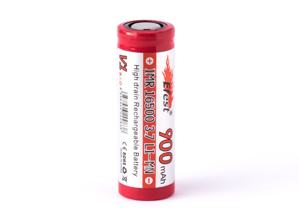 Efest IMR 16500 - 900mAh 3,6V - 3,7V Li-ion Efest IMR 16500 - 900mAh 3,6V - 3,7V Li-ion