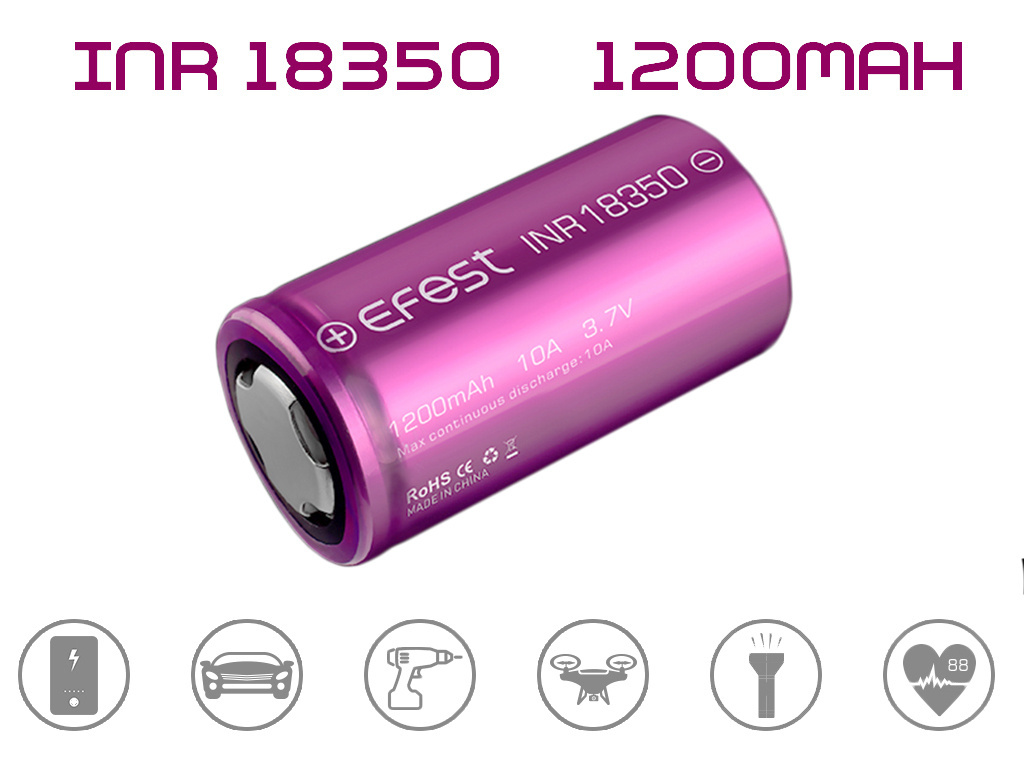 Efest INR 18350 1200mAh 3,7V Li-Ion Efest INR 18350 1200mAh 3,7V Li-Ion