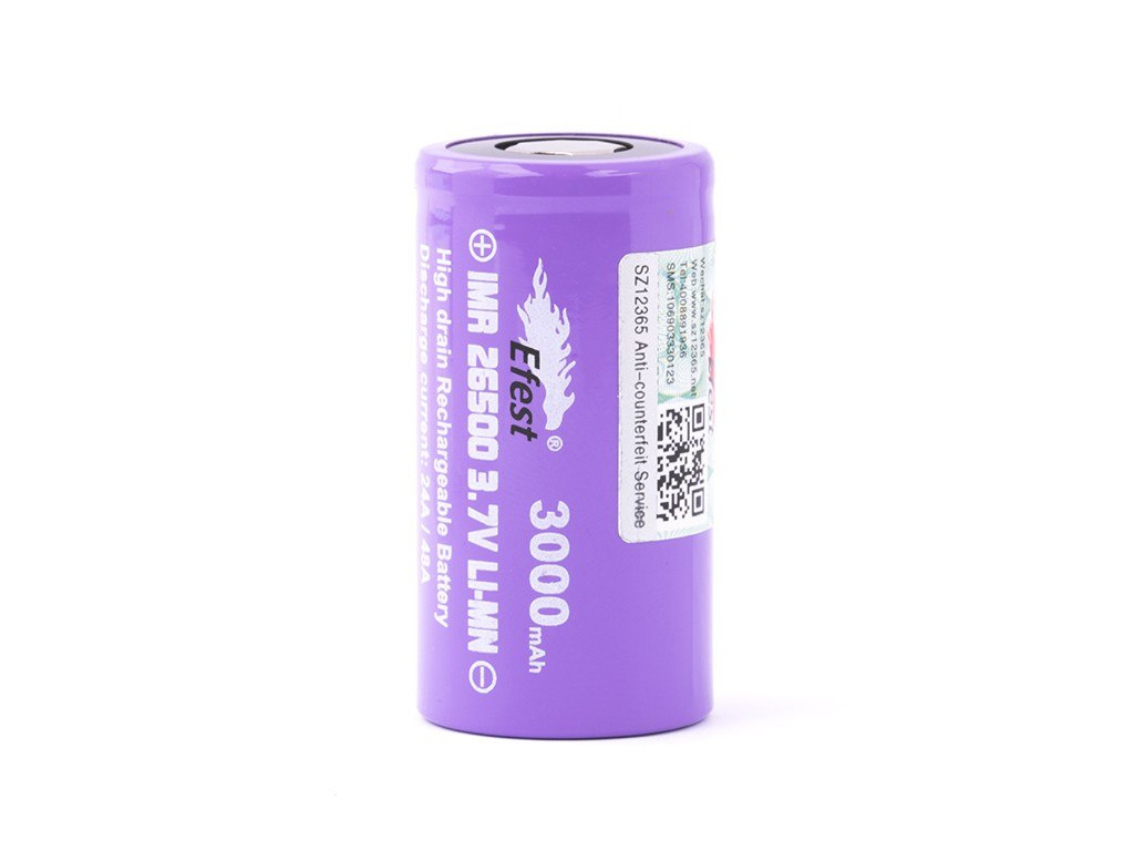 Efest Purple IMR 26500 3000mAh 3,6V - 3,7V Li-ion Efest Purple IMR 26500 3000mAh 3,6V - 3,7V Li-ion