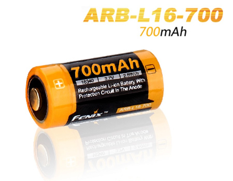 Fenix 16340 RCR123 - 700mAh 3,6V Li-ion chroniony (PCB) Fenix 16340 RCR123 - 700mAh 3,6V Li-ion chroniony (PCB)