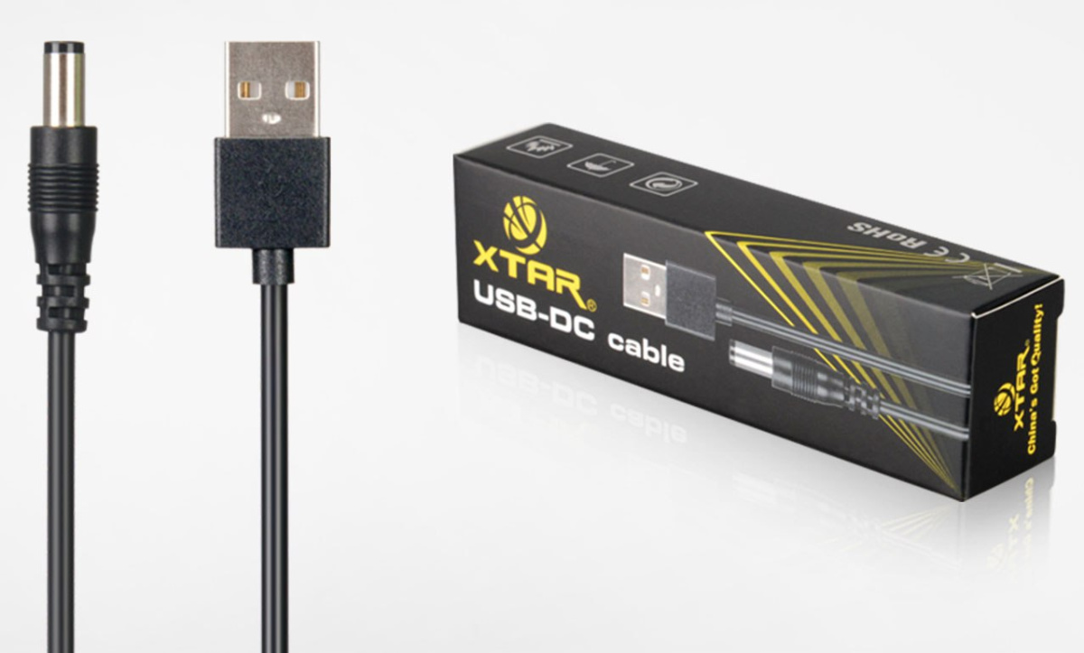 Kabel zasilający Xtar USB - DC 5,5 x 2,5mm Kabel zasilający Xtar USB - DC 5,5 x 2,5mm