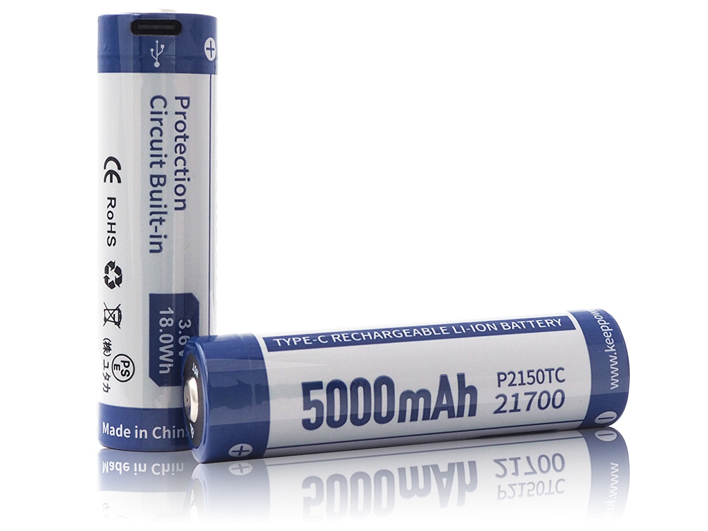 Keeppower 21700 - 5000mAh 3,6V - 3,7V z gniazdem USB Keeppower 21700 - 5000mAh 3,6V - 3,7V z gniazdem USB