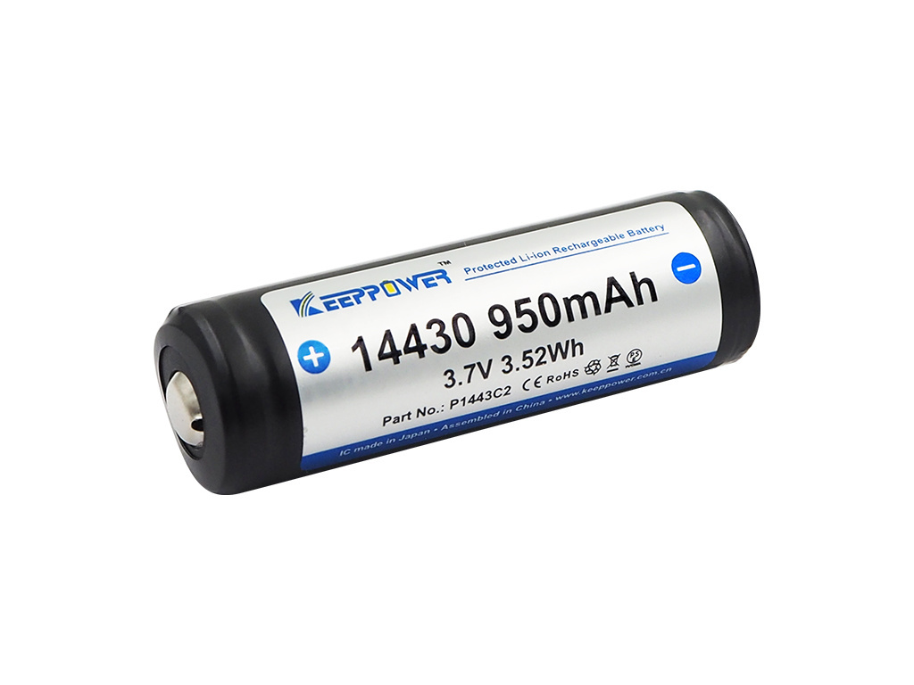 Keeppower 14430 - 950mAh Li-ion 3,6V - 3,7V zabespieczony (PCB) Keeppower 14430 - 950mAh Li-ion 3,6V - 3,7V zabespieczony (PCB)