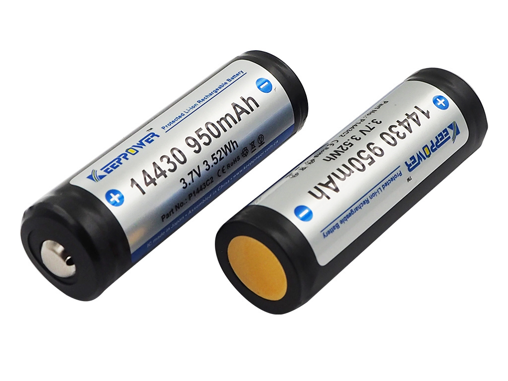 Keeppower 14430 - 950mAh Li-ion 3,6V - 3,7V zabespieczony (PCB) Keeppower 14430 - 950mAh Li-ion 3,6V - 3,7V zabespieczony (PCB)
