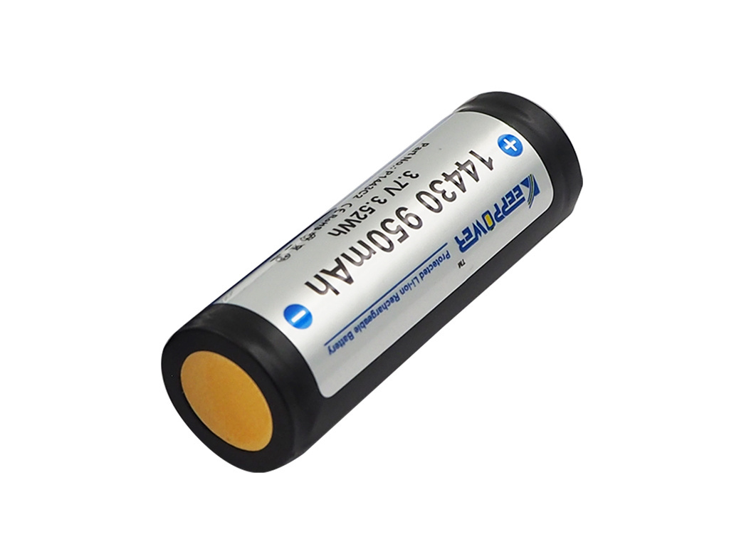 Keeppower 14430 - 950mAh Li-ion 3,6V - 3,7V zabespieczony (PCB) Keeppower 14430 - 950mAh Li-ion 3,6V - 3,7V zabespieczony (PCB)