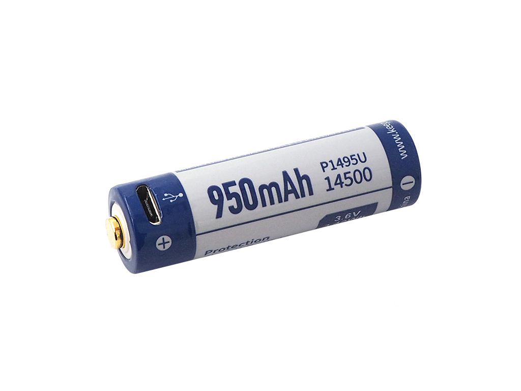 Keeppower 14500 - 950mAh 3,6V - 3,7V z micro USB Keeppower 14500 - 950mAh 3,6V - 3,7V z micro USB