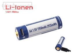 Keeppower 14500 AA - 1,5V Li-ion z micro USB 2925mWh (ok. 1950mAh)