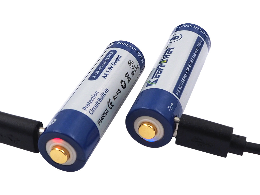 Keeppower 14500 AA - 1,5V Li-ion z micro USB 2925mWh Keeppower 14500 AA - 1,5V Li-ion z micro USB 2925mWh