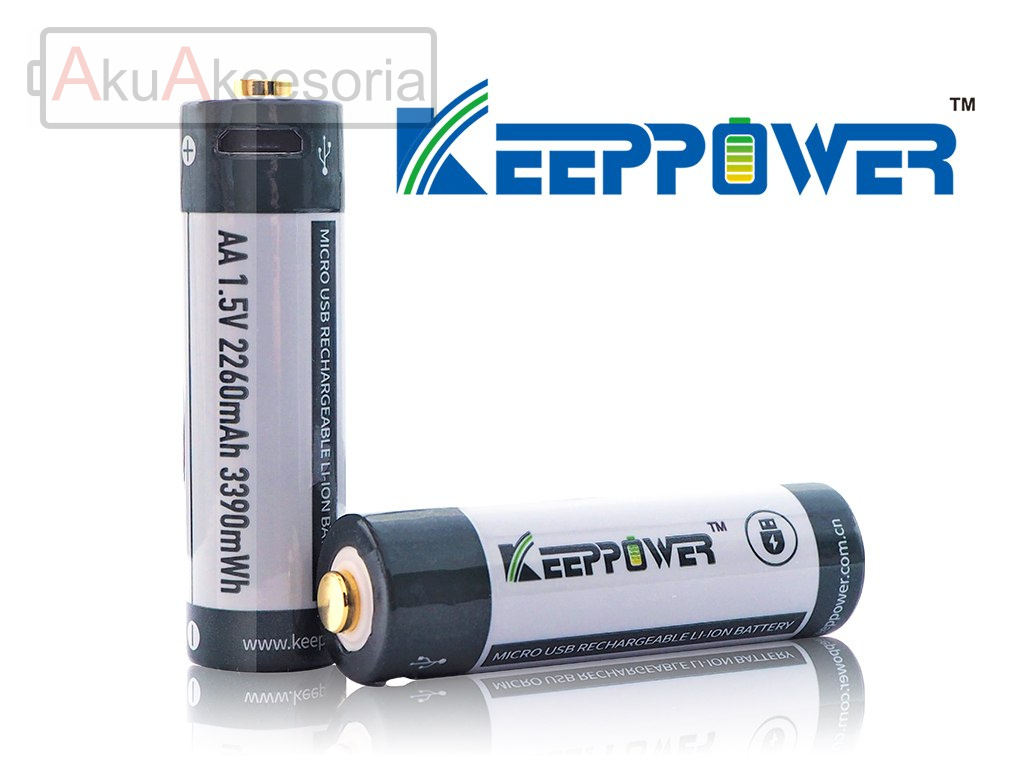 Keeppower 14500 AA - 1,5V Li-ion z micro USB 3390mWh