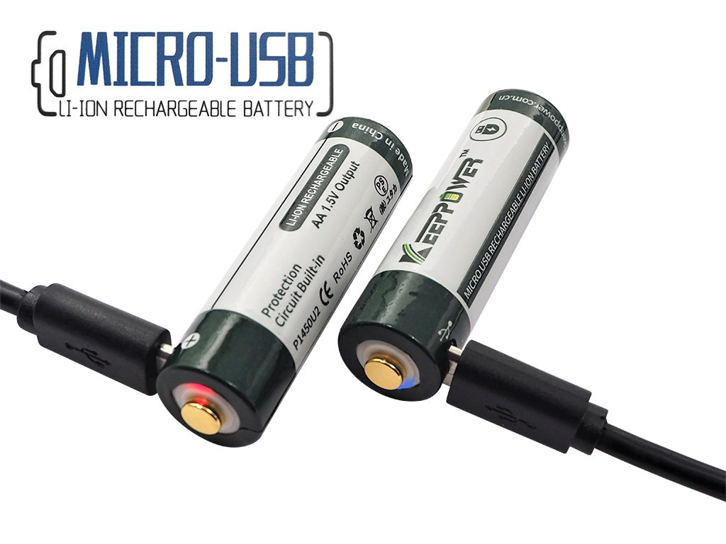 Keeppower 14500 AA - 1,5V Li-ion z micro USB Keeppower 14500 AA - 1,5V Li-ion z micro USB